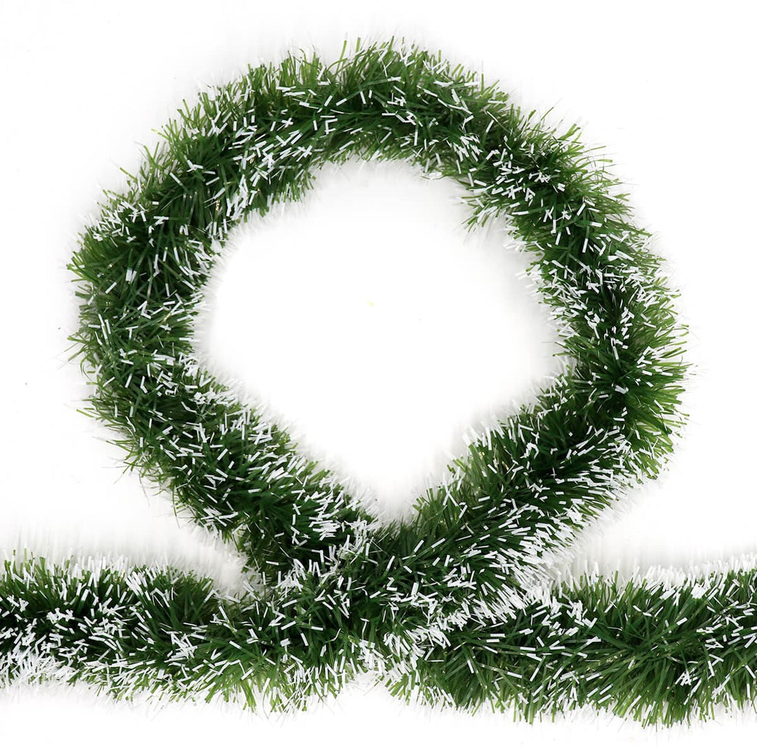 5x 2.5m Christmas Tinsel Xmas Garland Sparkly Snowflake Party Natural Home Décor, Snow Tips in Green-Occasions &gt; Christmas-PEROZ Accessories