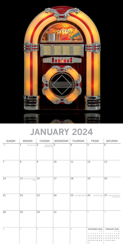 Retro - 2024 Square Wall Calendar 16 Months Lifestyle Planner Xmas New Year Gift-Home &amp; Garden &gt; Home Office Accessories-PEROZ Accessories