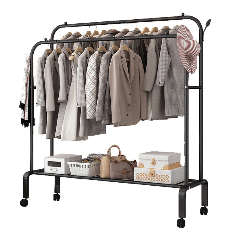 Double Clothes Rack Steel Garment Coat Hanger Stand Closet Shoes Storage Shelf-Home &amp; Garden &gt; Storage-PEROZ Accessories