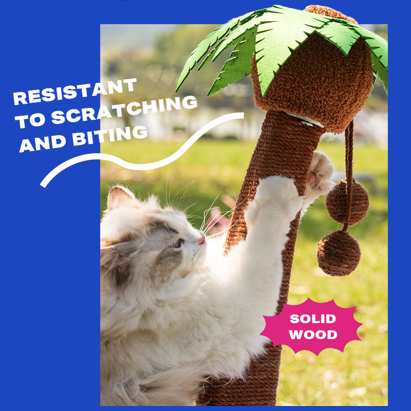 Wood coconut tree hammock cat bed dog bed cat scratching post toy pet nest-Pet Care &gt; Dog Supplies-PEROZ Accessories