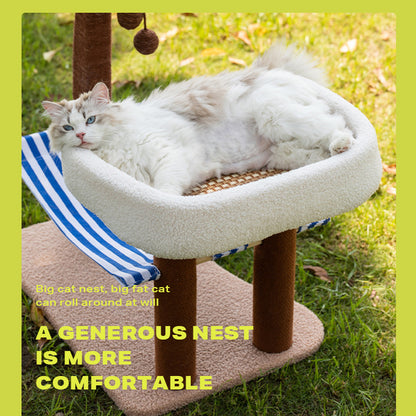 Wood coconut tree hammock cat bed dog bed cat scratching post toy pet nest-Pet Care &gt; Dog Supplies-PEROZ Accessories