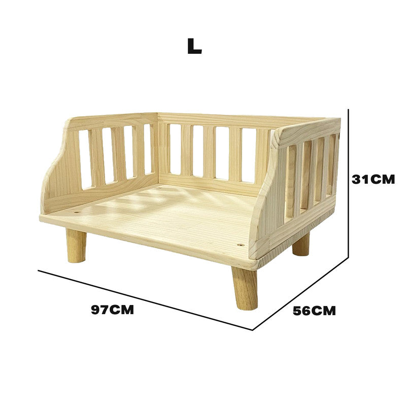 Solid Wood Pet Cat Dog Bed with Bedding-Pet Care &gt; Cat Supplies-PEROZ Accessories