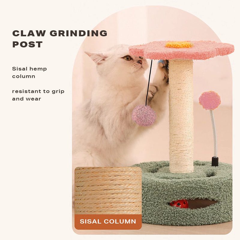 Pinkflower Cat Tree Tower Scratcher Toys-Cat Trees-PEROZ Accessories