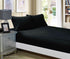 1000TC Ultra Soft Fitted Sheet & 2 Pillowcases Set - Double Size Bed - Black-Home & Garden > Bedding-PEROZ Accessories