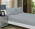 1000TC Ultra Soft Fitted Sheet & 2 Pillowcases Set - Double Size Bed - Silver-Home & Garden > Bedding-PEROZ Accessories
