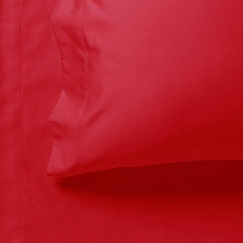 1000TC Ultra Soft Double Size Bed Red Flat &amp; Fitted Sheet Set-Home &amp; Garden &gt; Bedding-PEROZ Accessories