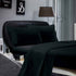 1000TC Ultra Soft Double Size Bed Black Flat & Fitted Sheet Set-Home & Garden > Bedding-PEROZ Accessories