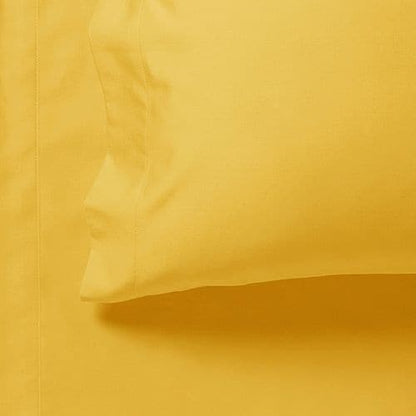 1000TC Ultra Soft Double Size Bed Yellow Flat &amp; Fitted Sheet Set-Home &amp; Garden &gt; Bedding-PEROZ Accessories