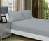 1000TC Ultra Soft Fitted Sheet & 2 Pillowcases Set - King Size Bed - Silver-Home & Garden > Bedding-PEROZ Accessories