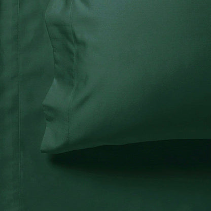 1000TC Ultra Soft Fitted Sheet &amp; 2 Pillowcases Set - King Size Bed - Dark Green-Home &amp; Garden &gt; Bedding-PEROZ Accessories