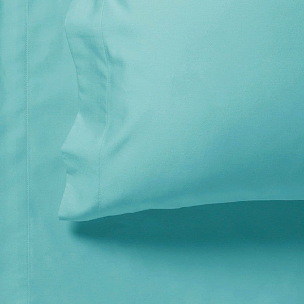 1000TC Ultra Soft Fitted Sheet &amp; 2 Pillowcases Set - King Size Bed - Aqua-Home &amp; Garden &gt; Bedding-PEROZ Accessories