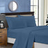 1000TC King Size Bed Soft Flat & Fitted Sheet Set Greyish Blue-Home & Garden > Bedding-PEROZ Accessories