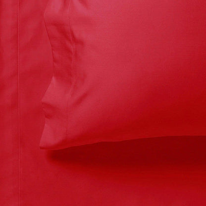 1000TC Ultra Soft Fitted Sheet &amp; Pillowcase Set - King Single Size Bed - Red-Home &amp; Garden &gt; Bedding-PEROZ Accessories