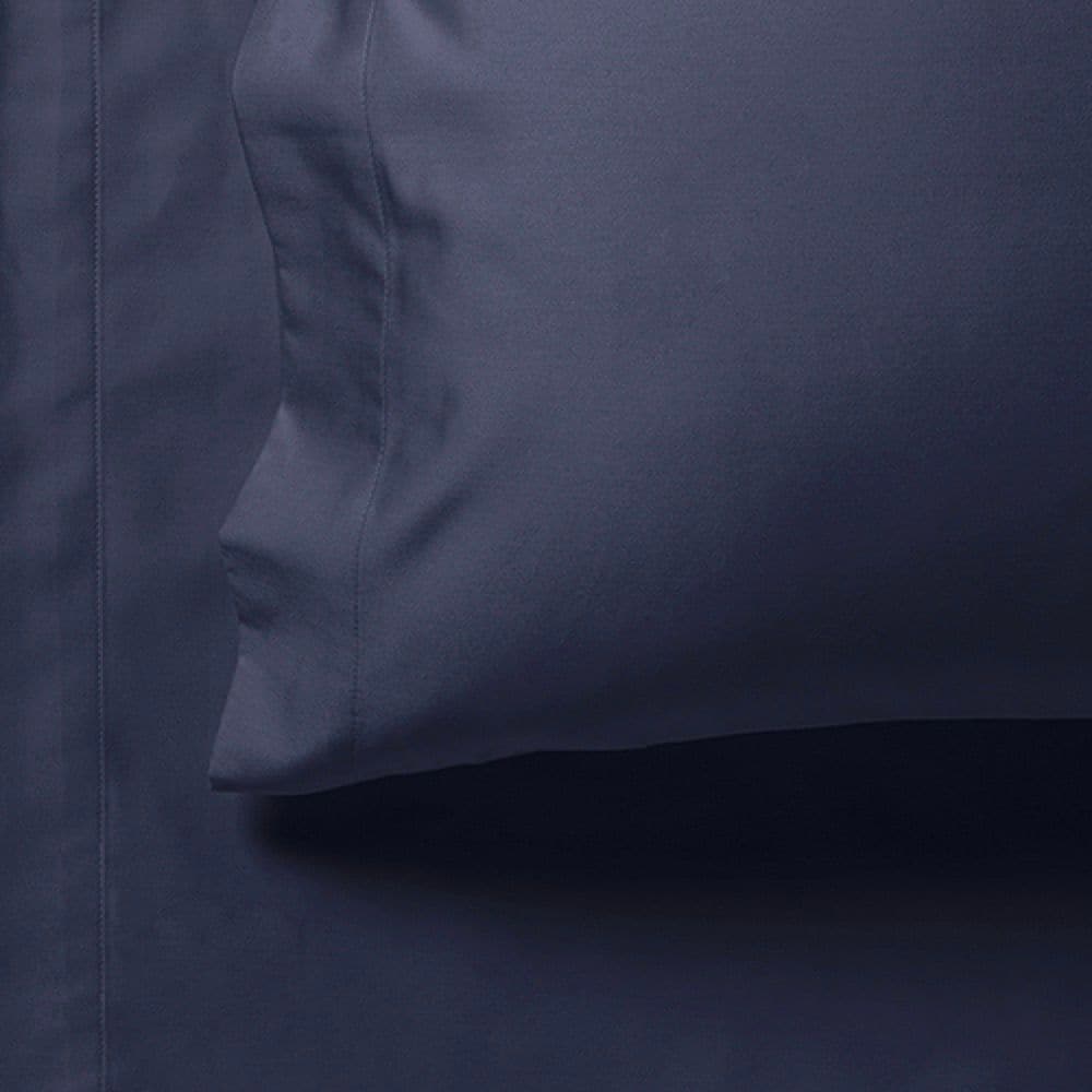 1000TC Ultra Soft Fitted Sheet &amp; Pillowcase Set - King Single Size Bed - Midnight Blue-Home &amp; Garden &gt; Bedding-PEROZ Accessories