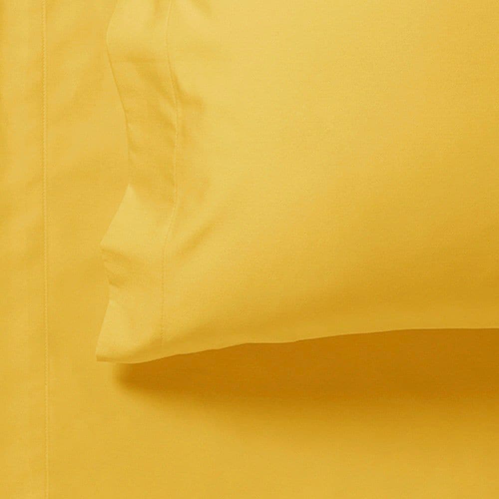 1000TC Ultra Soft Fitted Sheet &amp; Pillowcase Set - Single Size Bed - Yellow-Home &amp; Garden &gt; Bedding-PEROZ Accessories