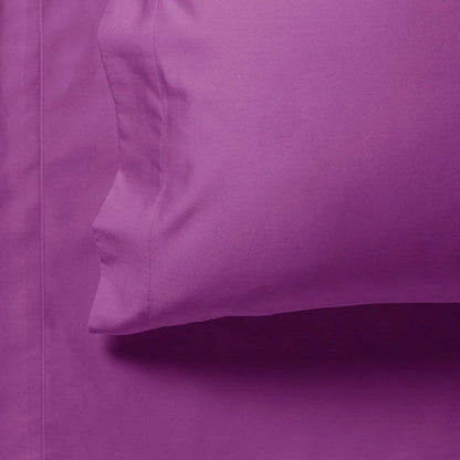 1000TC Ultra Soft Fitted Sheet &amp; 2 Pillowcases Set - Super King Size Bed - Purple-Home &amp; Garden &gt; Bedding-PEROZ Accessories