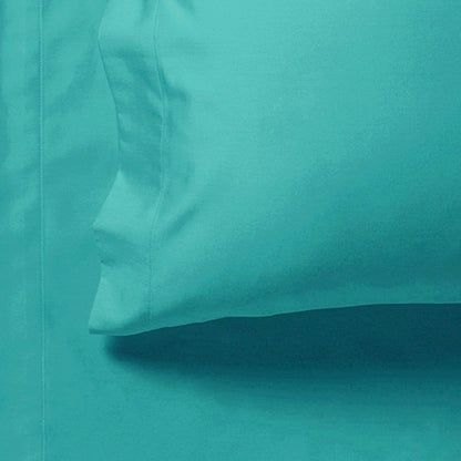 1000TC Ultra Soft Fitted Sheet &amp; 2 Pillowcases Set - Super King Size Bed - Teal-Home &amp; Garden &gt; Bedding-PEROZ Accessories