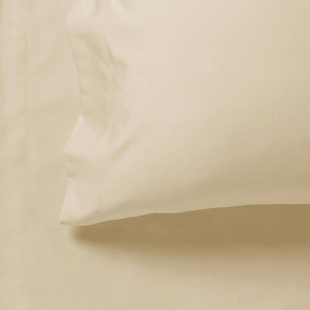 1000TC Ultra Soft Fitted Sheet &amp; 2 Pillowcases Set - Super King Size Bed - Beige-Home &amp; Garden &gt; Bedding-PEROZ Accessories