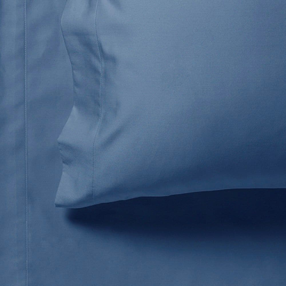 1000TC Ultra Soft Fitted Sheet &amp; 2 Pillowcases Set - Super King Size Bed - Greyish Blue-Home &amp; Garden &gt; Bedding-PEROZ Accessories