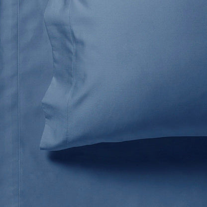 1000TC Ultra Soft Fitted Sheet &amp; 2 Pillowcases Set - Super King Size Bed - Greyish Blue-Home &amp; Garden &gt; Bedding-PEROZ Accessories