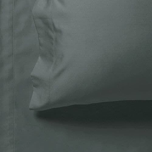 1000TC Ultra Soft Super King Size Bed Charcoal Flat &amp; Fitted Sheet Set-Home &amp; Garden &gt; Bedding-PEROZ Accessories