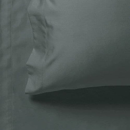 1000TC Ultra Soft Super King Size Bed Charcoal Flat &amp; Fitted Sheet Set-Home &amp; Garden &gt; Bedding-PEROZ Accessories