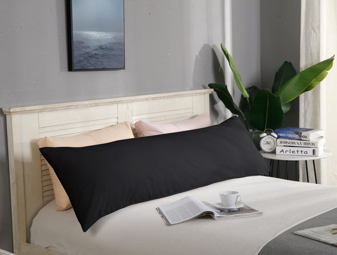 1000TC Premium Ultra Soft Body Pillowcase - Black-Home &amp; Garden &gt; Bedding-PEROZ Accessories