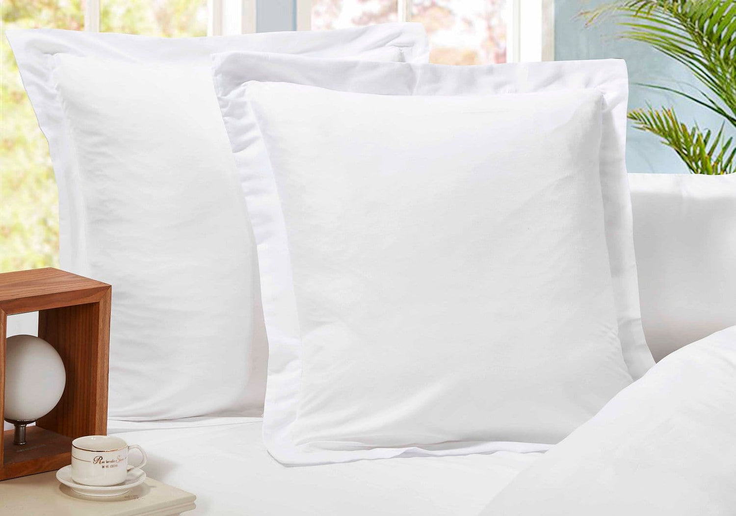 1000TC Premium Ultra Soft European Pillowcases 2-Pack White-Home &amp; Garden &gt; Bedding-PEROZ Accessories
