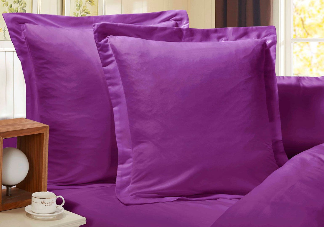 1000TC Premium Ultra Soft European Pillowcases 2-Pack Purple-Home &amp; Garden &gt; Bedding-PEROZ Accessories