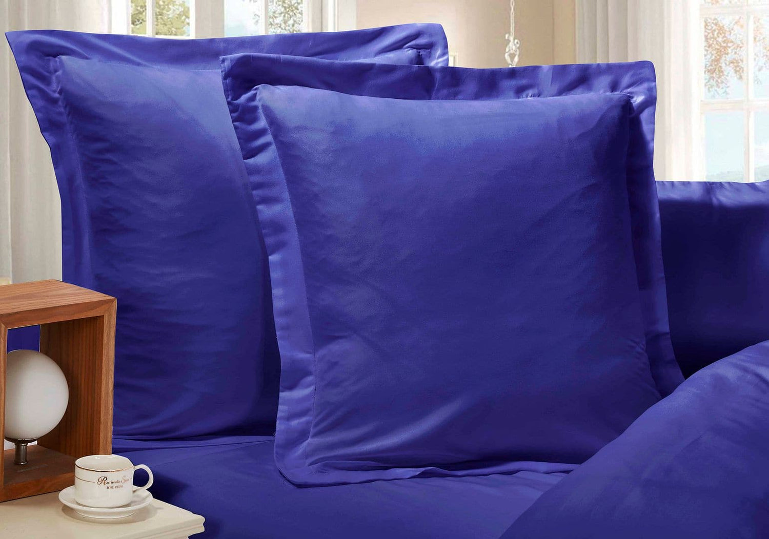 1000TC Premium Ultra Soft European Pillowcases 2-Pack Royal Blue-Home &amp; Garden &gt; Bedding-PEROZ Accessories