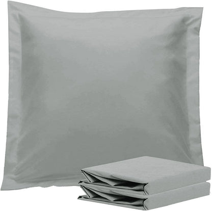 1000TC Premium Ultra Soft European Pillowcases 2-Pack Grey-Home &amp; Garden &gt; Bedding-PEROZ Accessories
