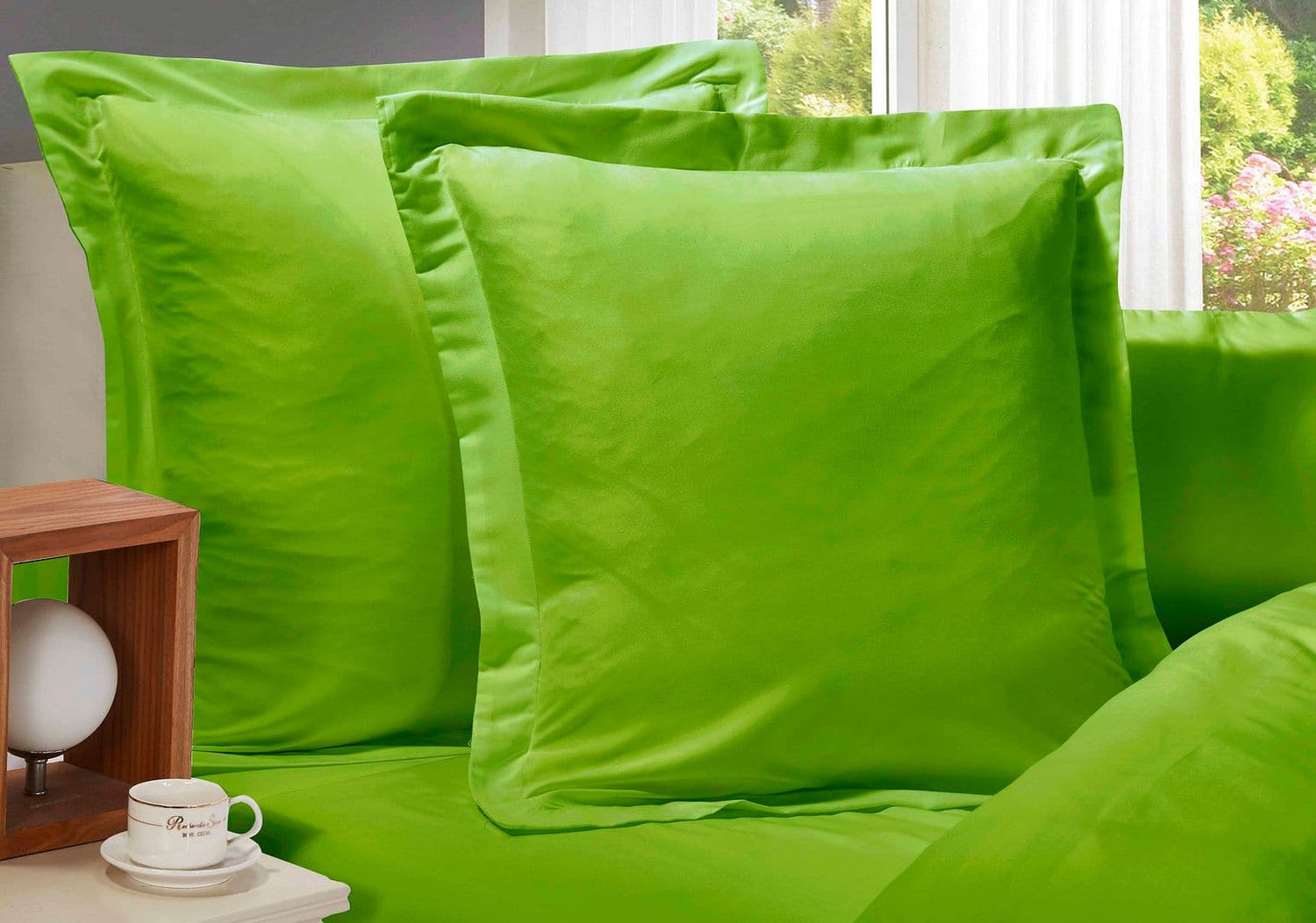 1000TC Premium Ultra Soft European Pillowcases 2-Pack Green-Home &amp; Garden &gt; Bedding-PEROZ Accessories