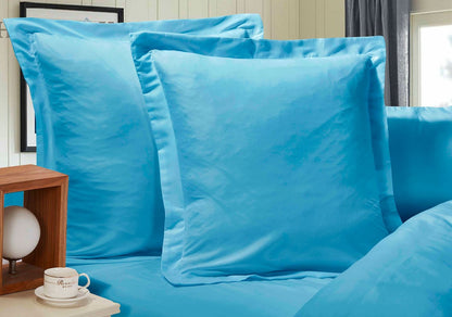 1000TC Premium Ultra Soft European Pillowcases 2-Pack Light Blue-Home &amp; Garden &gt; Bedding-PEROZ Accessories