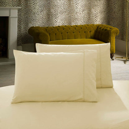 1000TC Premium Ultra Soft King size Pillowcases 2-Pack - Yellow Cream-Home &amp; Garden &gt; Bedding-PEROZ Accessories