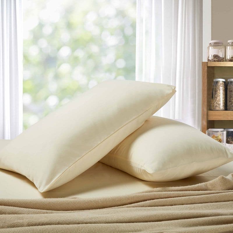 1000TC Premium Ultra Soft King size Pillowcases 2-Pack - Yellow Cream-Home &amp; Garden &gt; Bedding-PEROZ Accessories