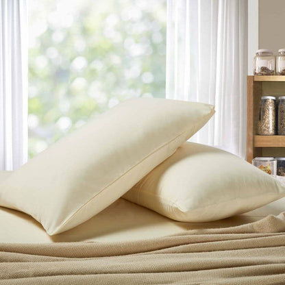 1000TC Premium Ultra Soft King size Pillowcases 2-Pack - Yellow Cream-Home &amp; Garden &gt; Bedding-PEROZ Accessories