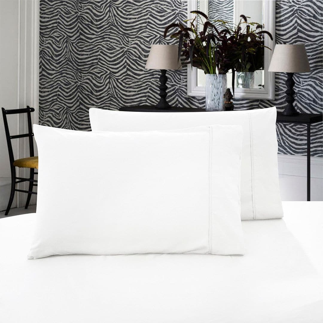 1000TC Premium Ultra Soft Queen size Pillowcases 2-Pack - White-Home &amp; Garden &gt; Bedding-PEROZ Accessories