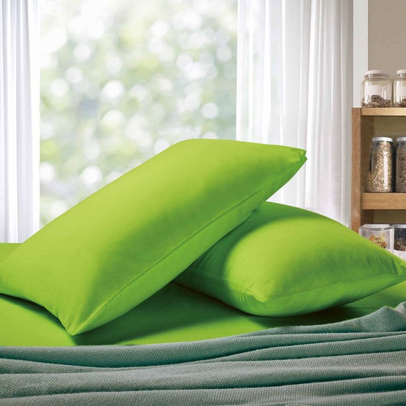 1000TC Premium Ultra Soft Queen size Pillowcases 2-Pack - Green-Home &amp; Garden &gt; Bedding-PEROZ Accessories