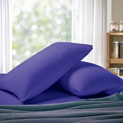 1000TC Premium Ultra Soft Standrad size Pillowcases 2-Pack - Royal Blue-Home &amp; Garden &gt; Bedding-PEROZ Accessories