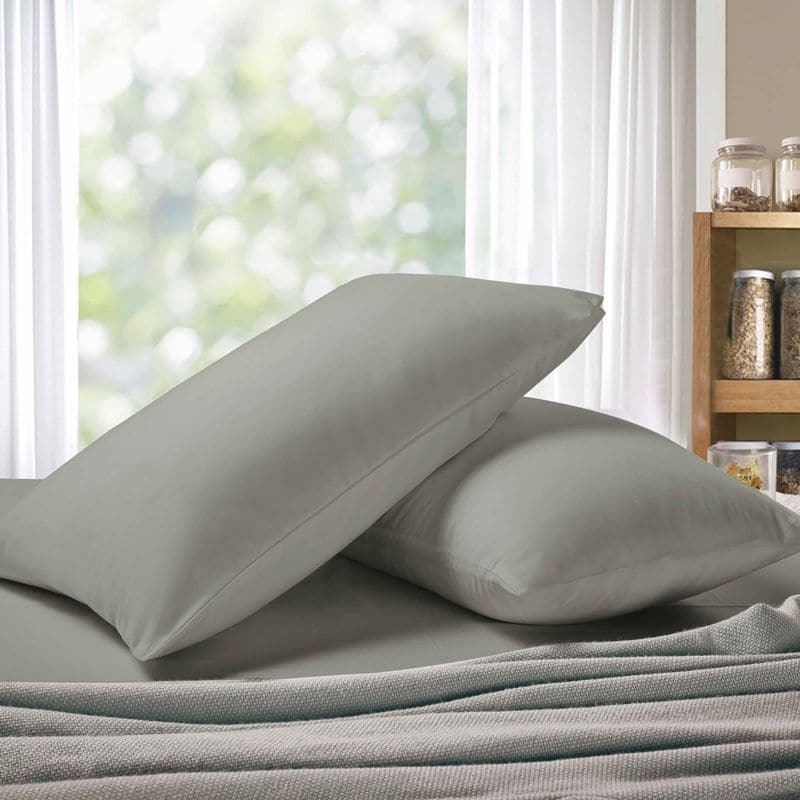 1000TC Premium Ultra Soft Standrad size Pillowcases 2-Pack - Grey-Home &amp; Garden &gt; Bedding-PEROZ Accessories