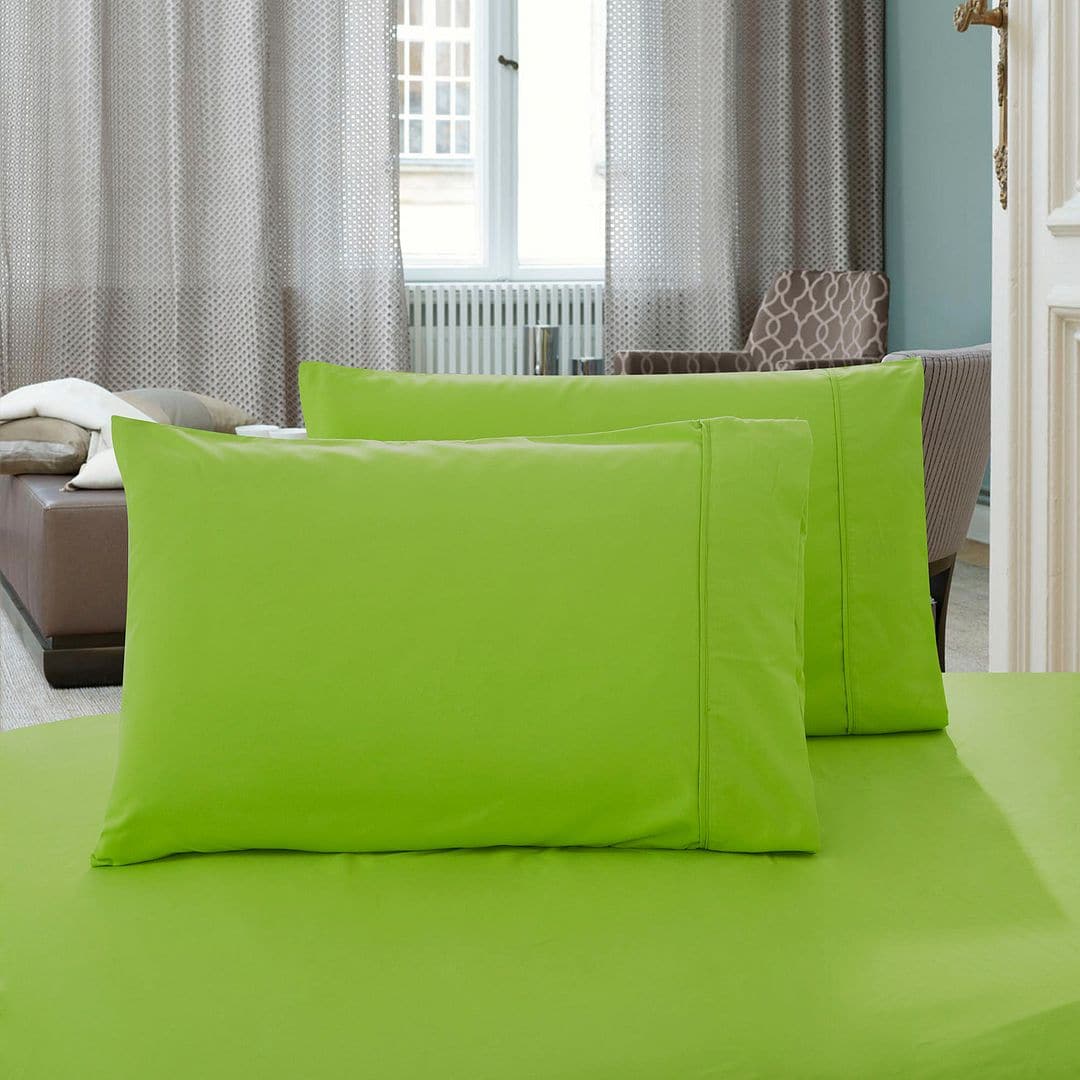1000TC Premium Ultra Soft Standrad size Pillowcases 2-Pack - Green-Home &amp; Garden &gt; Bedding-PEROZ Accessories
