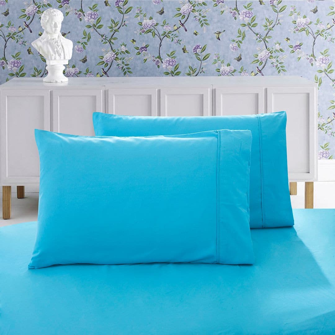 1000TC Premium Ultra Soft Standrad size Pillowcases 2-Pack - Light Blue-Home &amp; Garden &gt; Bedding-PEROZ Accessories