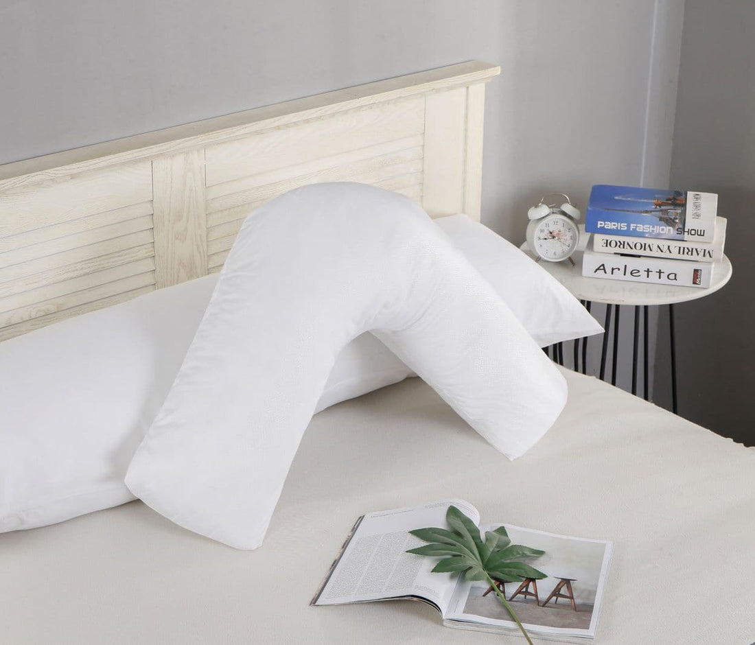 1000TC Premium Ultra Soft V SHAPE Pillowcase - White-Home &amp; Garden &gt; Bedding-PEROZ Accessories