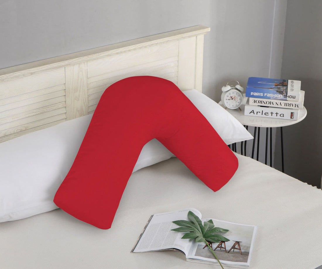 1000TC Premium Ultra Soft V SHAPE Pillowcase - Red-Home &amp; Garden &gt; Bedding-PEROZ Accessories