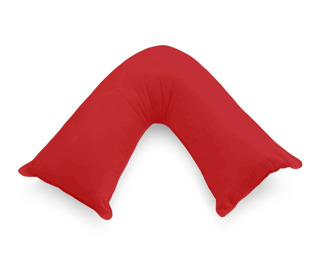 1000TC Premium Ultra Soft V SHAPE Pillowcase - Red-Home &amp; Garden &gt; Bedding-PEROZ Accessories