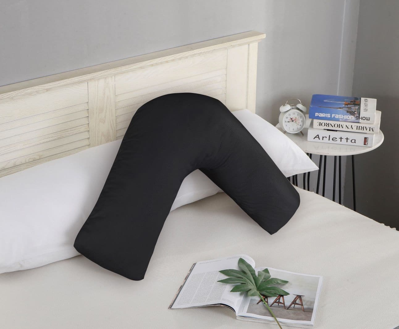 1000TC Premium Ultra Soft V SHAPE Pillowcase - Black-Home &amp; Garden &gt; Bedding-PEROZ Accessories