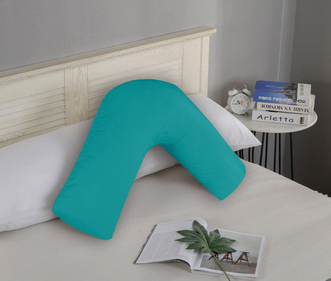 1000TC Premium Ultra Soft V SHAPE Pillowcase - Teal-Home &amp; Garden &gt; Bedding-PEROZ Accessories