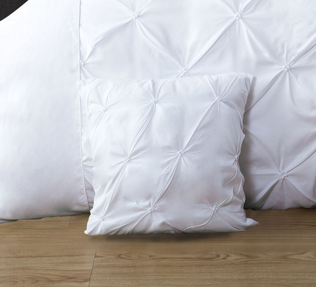 Diamond Pintuck Premium Ultra Soft Cushion Covers 2-Pack - White-Home &amp; Garden &gt; Bedding-PEROZ Accessories