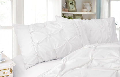 Diamond Pintuck Premium Ultra Soft King size Pillowcases 2-Pack - White-Home &amp; Garden &gt; Bedding-PEROZ Accessories