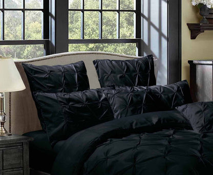 Diamond Pintuck Premium Ultra Soft Standrad size Pillowcases 2-Pack - Black-Home &amp; Garden &gt; Bedding-PEROZ Accessories